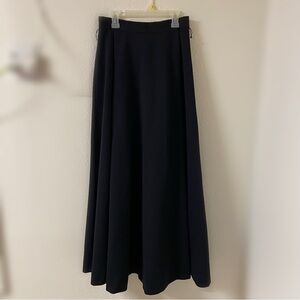 Koret of California Vintage Black Maxi Skirt A-Line Fluid Drape with Pockets